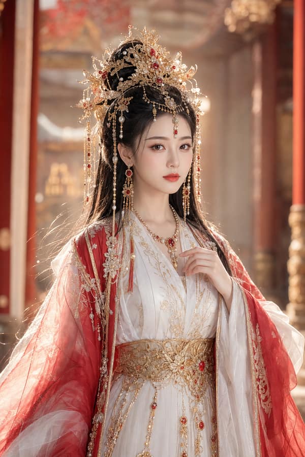 金阙红妆｜古风仙侠精修写真 · 白红金宫殿回廊