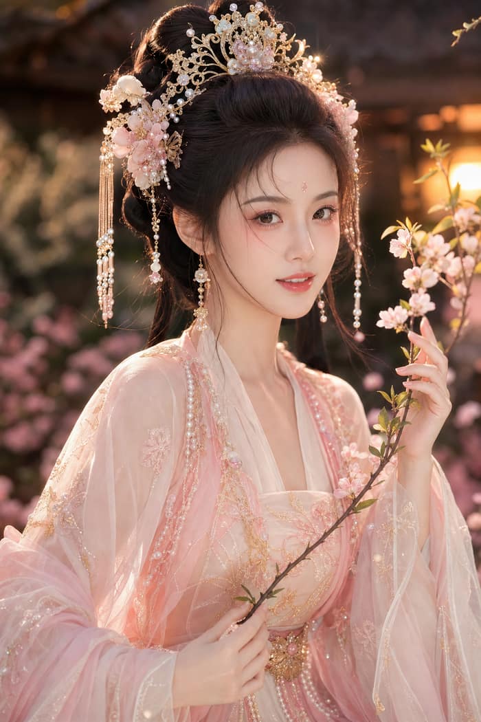 薯粉花神｜古风仙侠精修写真 · 藕粉珍珠金