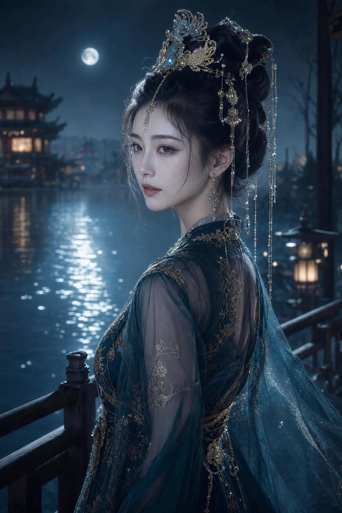 夜宴华影｜古风仙侠精修写真 · 深青墨金