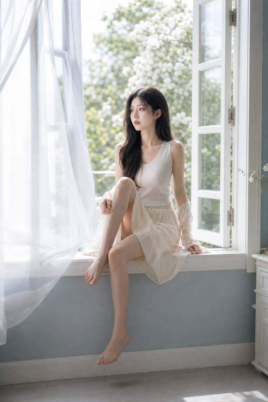 春窗肖像·薄纱微风通透人像