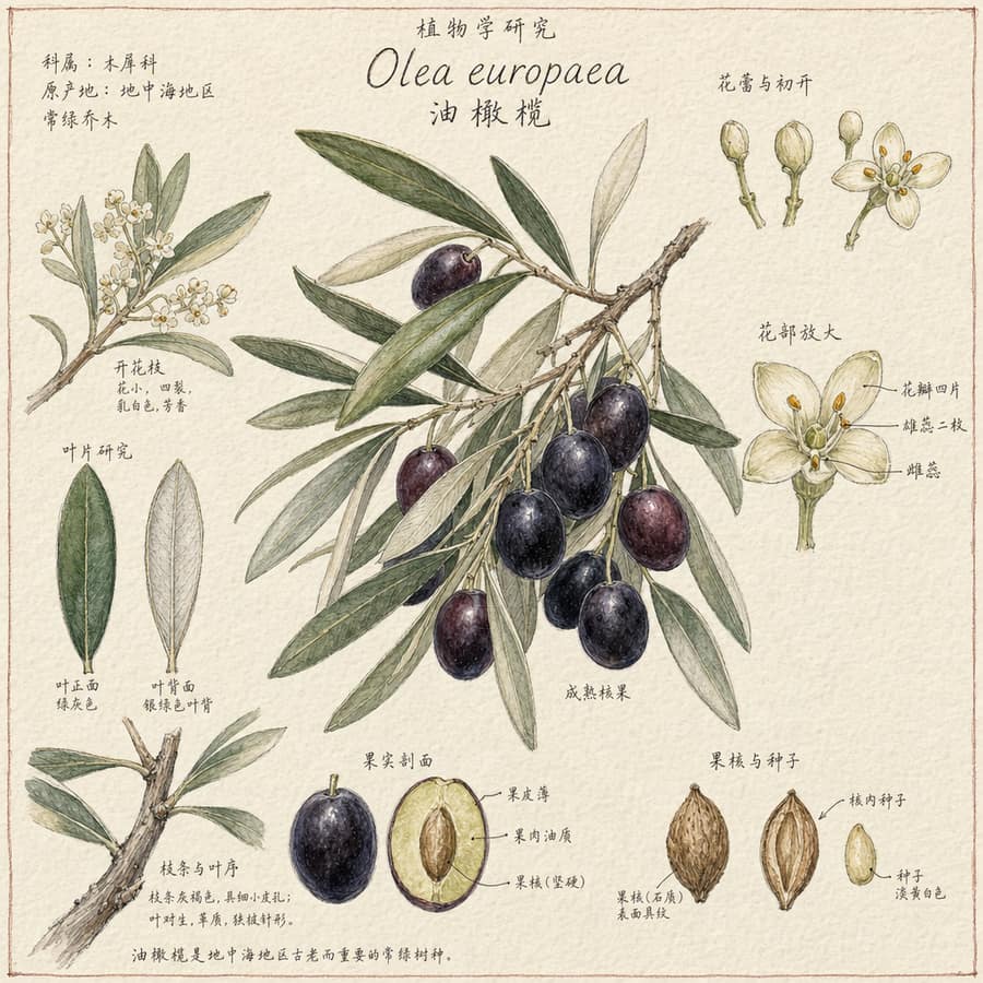 Botanical Study Sheet · 手绘植物水彩研究表